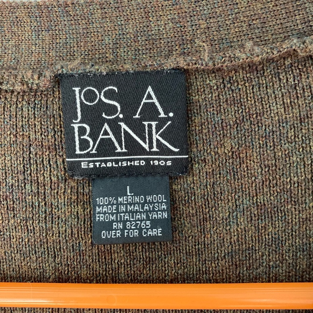 Jos. A. Bank | Merino Wool Chocolate Brown Button Up Sweater Vest Size Large - Picture 3 of 5